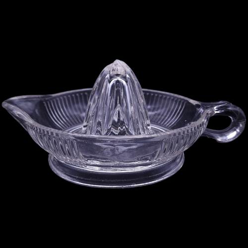 Antique Clear Ribbed Pressed Glass EAPG Juice Orange Reamer