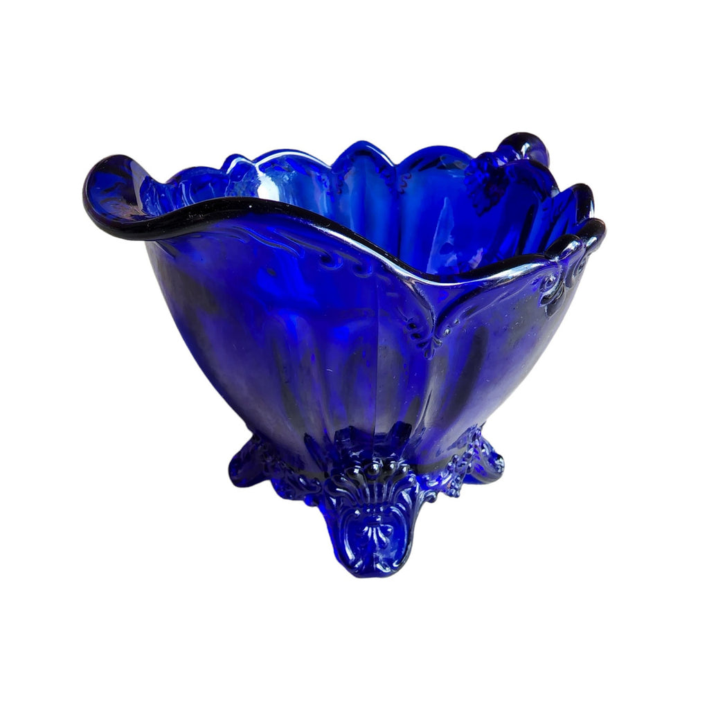 Antique Dugan Glass Cobalt Blue Creamer Diamond Mark