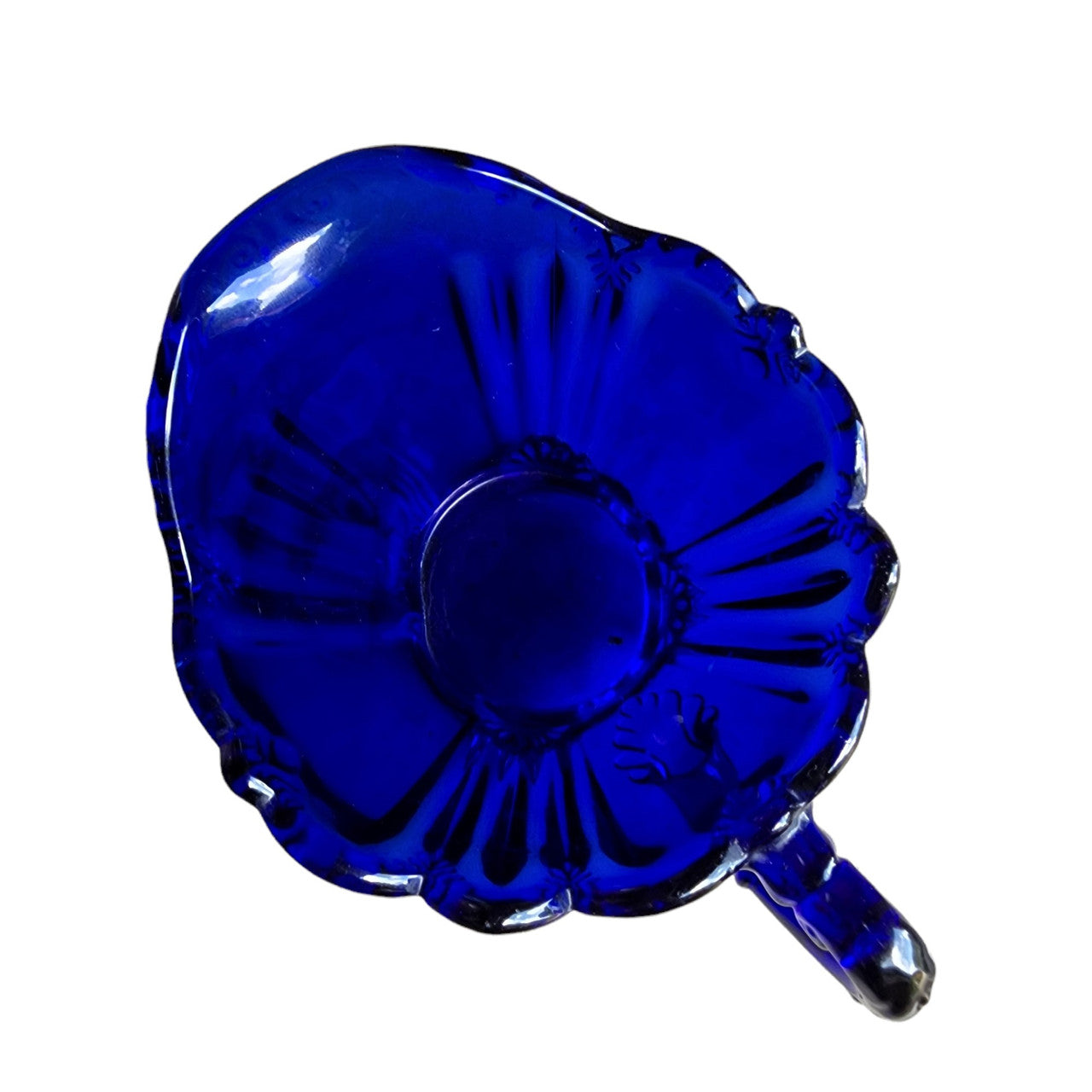 Antique Dugan Glass Cobalt Blue Creamer Diamond Mark