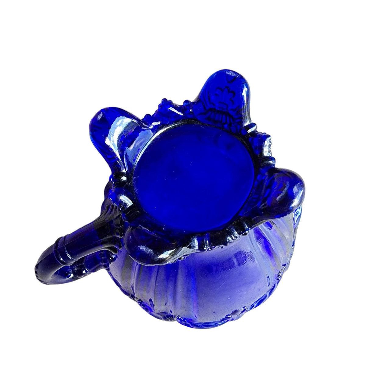 Antique Dugan Glass Cobalt Blue Creamer Diamond Mark