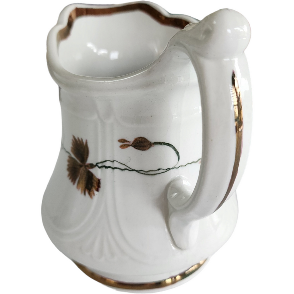 Antique Edward Walley White Ironstone & Copper Lustre Niagara Pitcher Jug