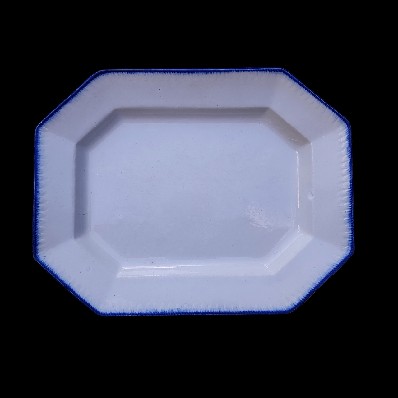 English Staffordshire Leeds Cobalt Blue Feather Edge or Shell Edge Platter