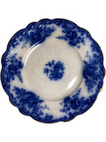 Antique  Arthur J Wilkinson Flow Blue Plate Scalloped Edge Floral Transferware with Gold Trim Early 1900s Collectible Porcelain Dish