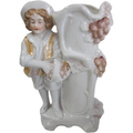 Antique German Porcelain Gardener Figurine Spill Vase