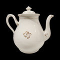 Antique Gold Gilded Ironstone Earthenware Unmarked Floral Tea Pot 48+ Oz