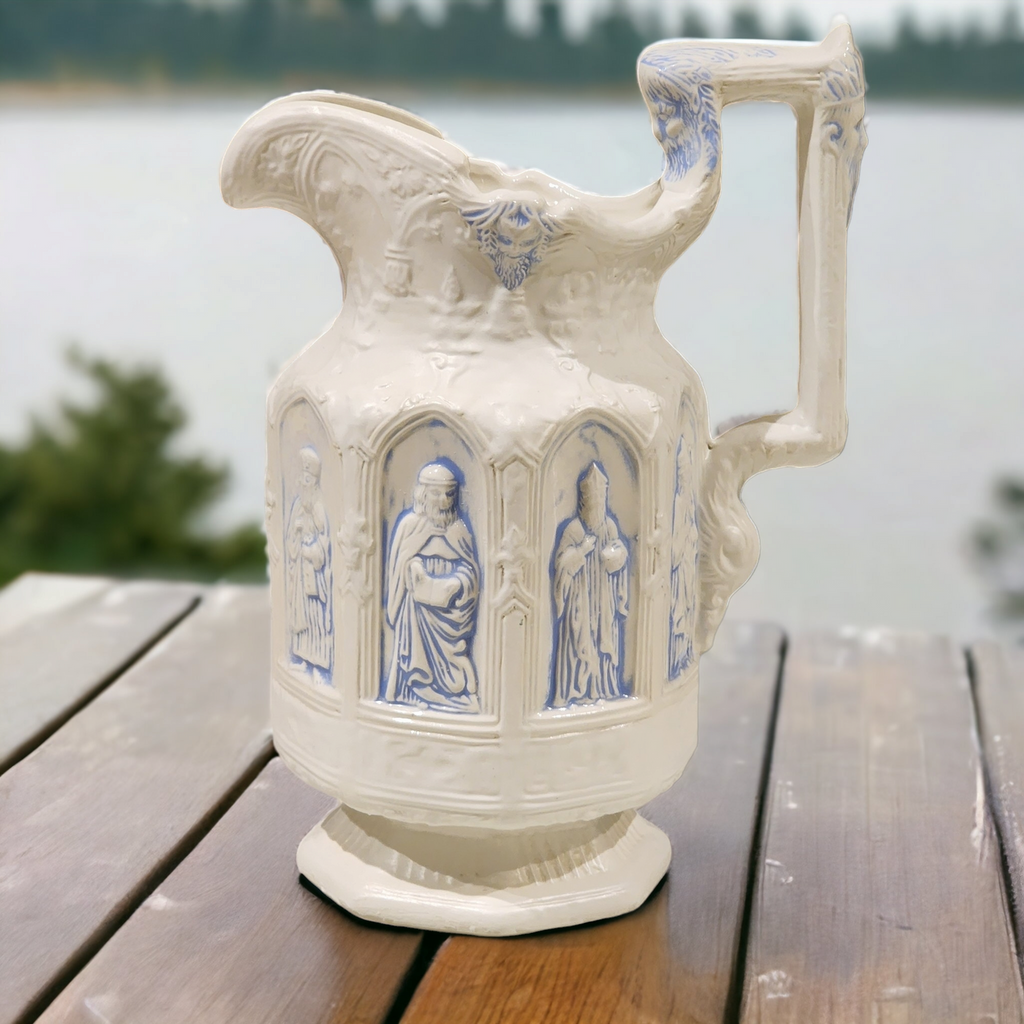 Antique Staffordshire Gothic Apostle Jug / Pitcher