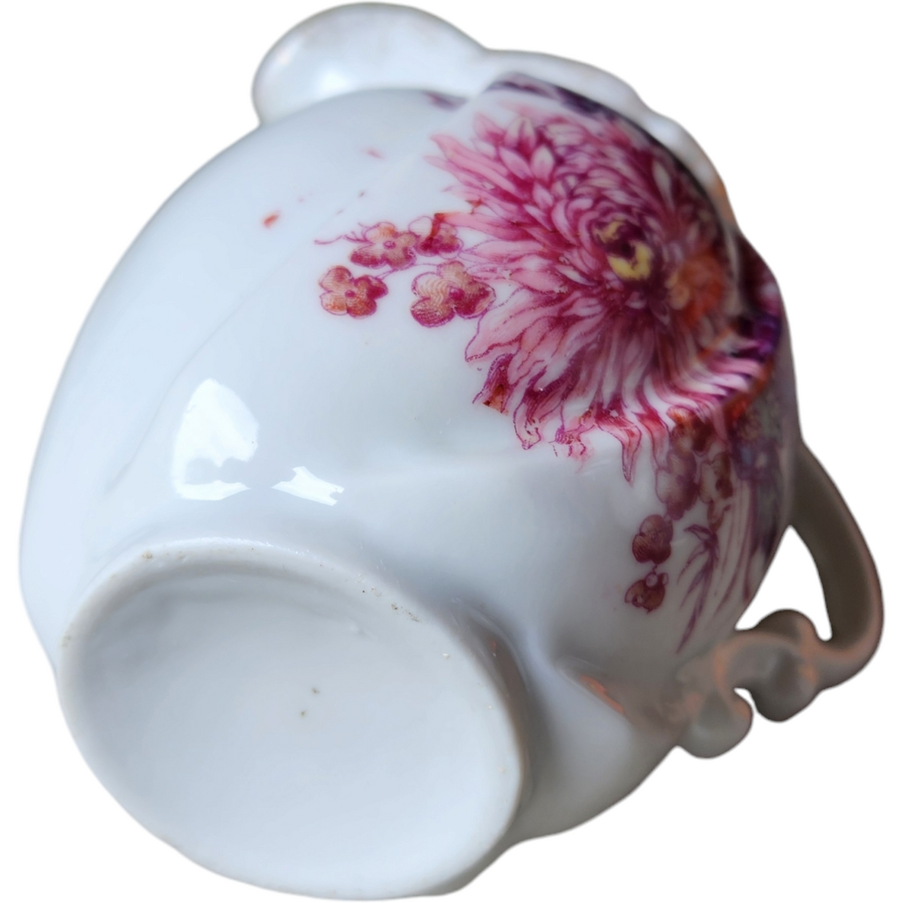 Antique European Hand-Painted Floral Ceramic Creamer