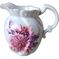 Antique European Hand-Painted Floral Ceramic Creamer
