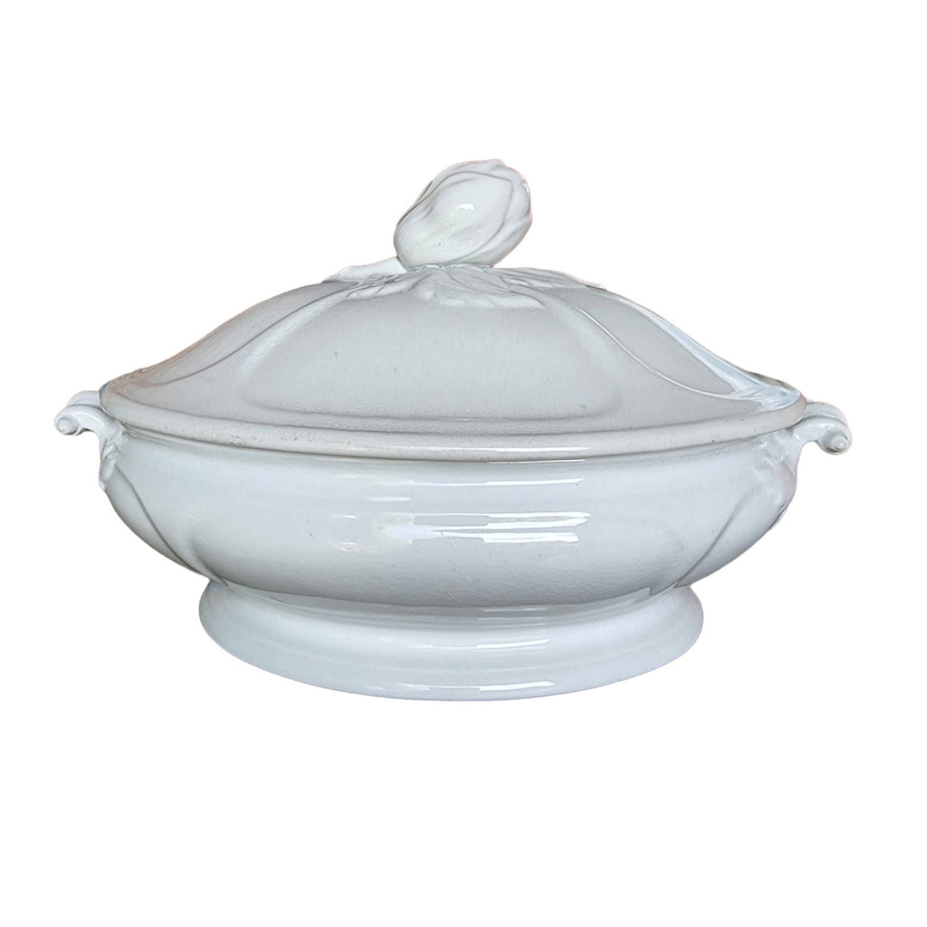 Antique I. Meir & Son Ironstone China Tulip Oval Covered Vegetable Tureen