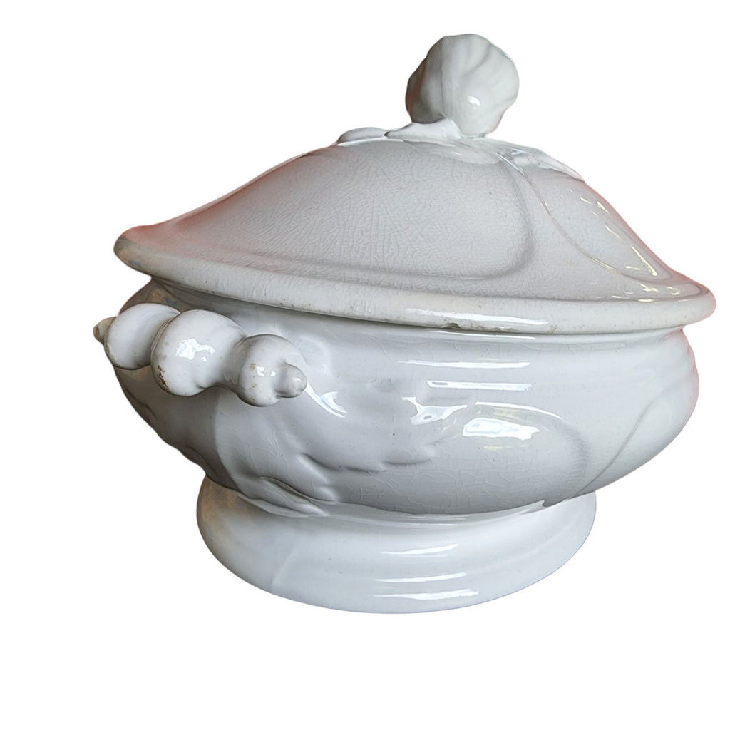 Antique I. Meir & Son Ironstone China Tulip Oval Covered Vegetable Tureen