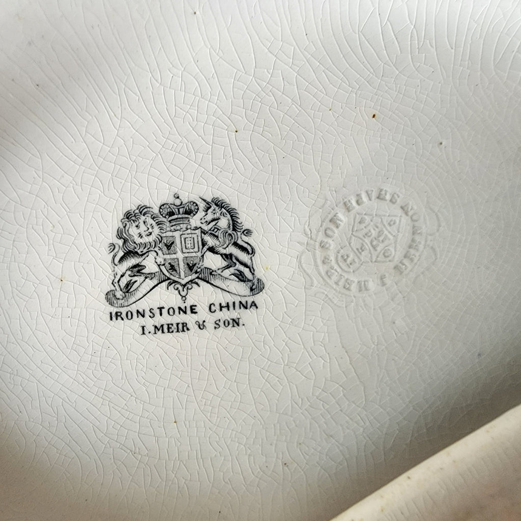 Antique I. Meir & Son Ironstone China Tulip Oval Covered Vegetable Tureen