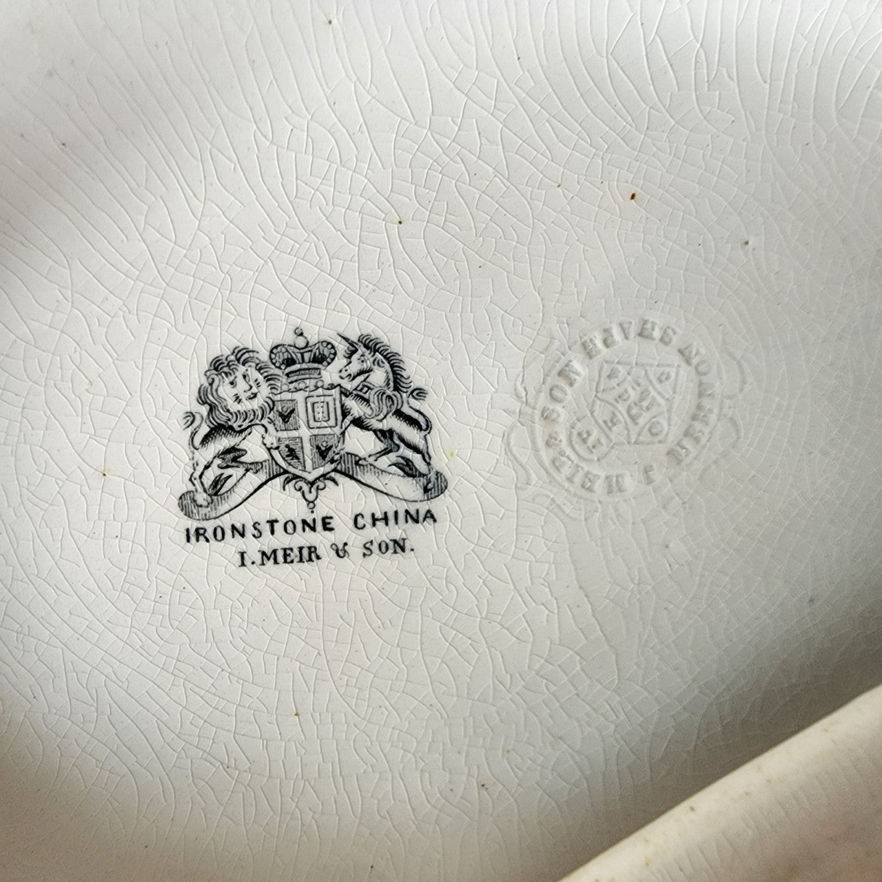 Antique I. Meir & Son Ironstone China Tulip Oval Covered Vegetable Tureen