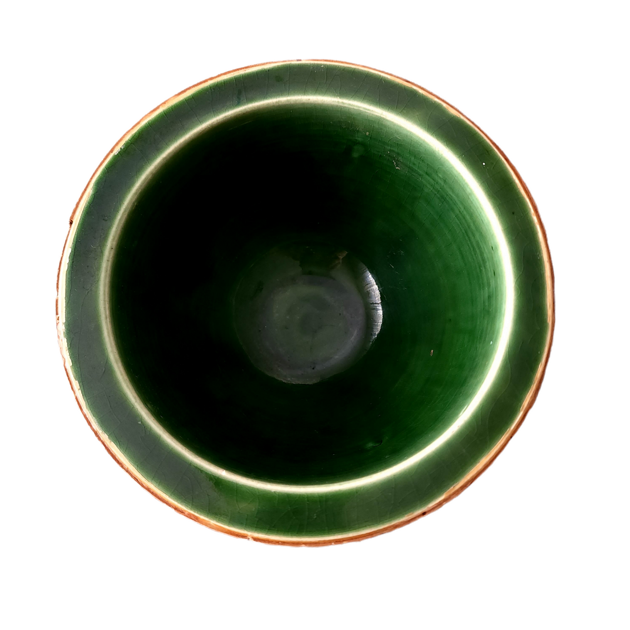 Antique Ironstone Bowl Green Glaze China