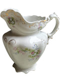 Antique J&G Meakin Hanley England Creamer Victorian Floral Transferware with Gold Gilt c.1890–1910