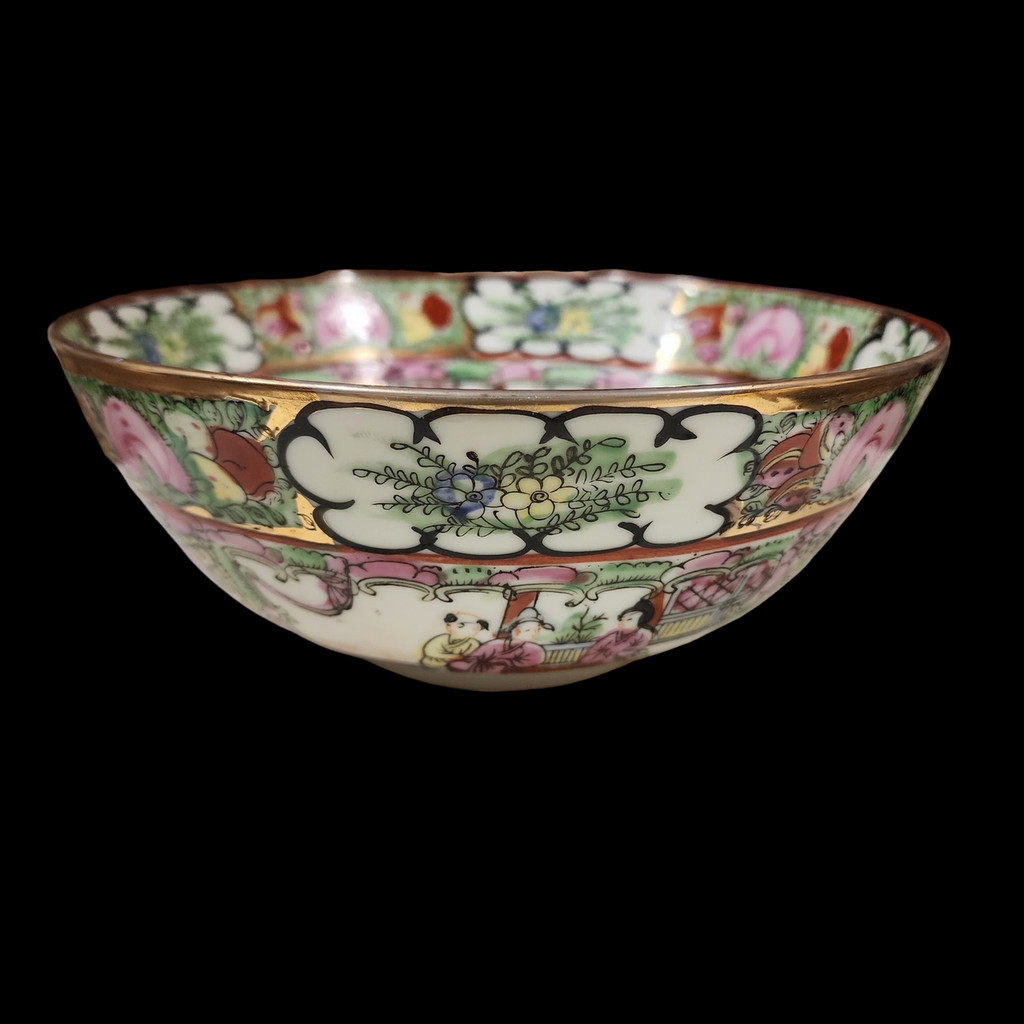 Japan Porcelain Rose Medallion Large Salad Serving Bowl