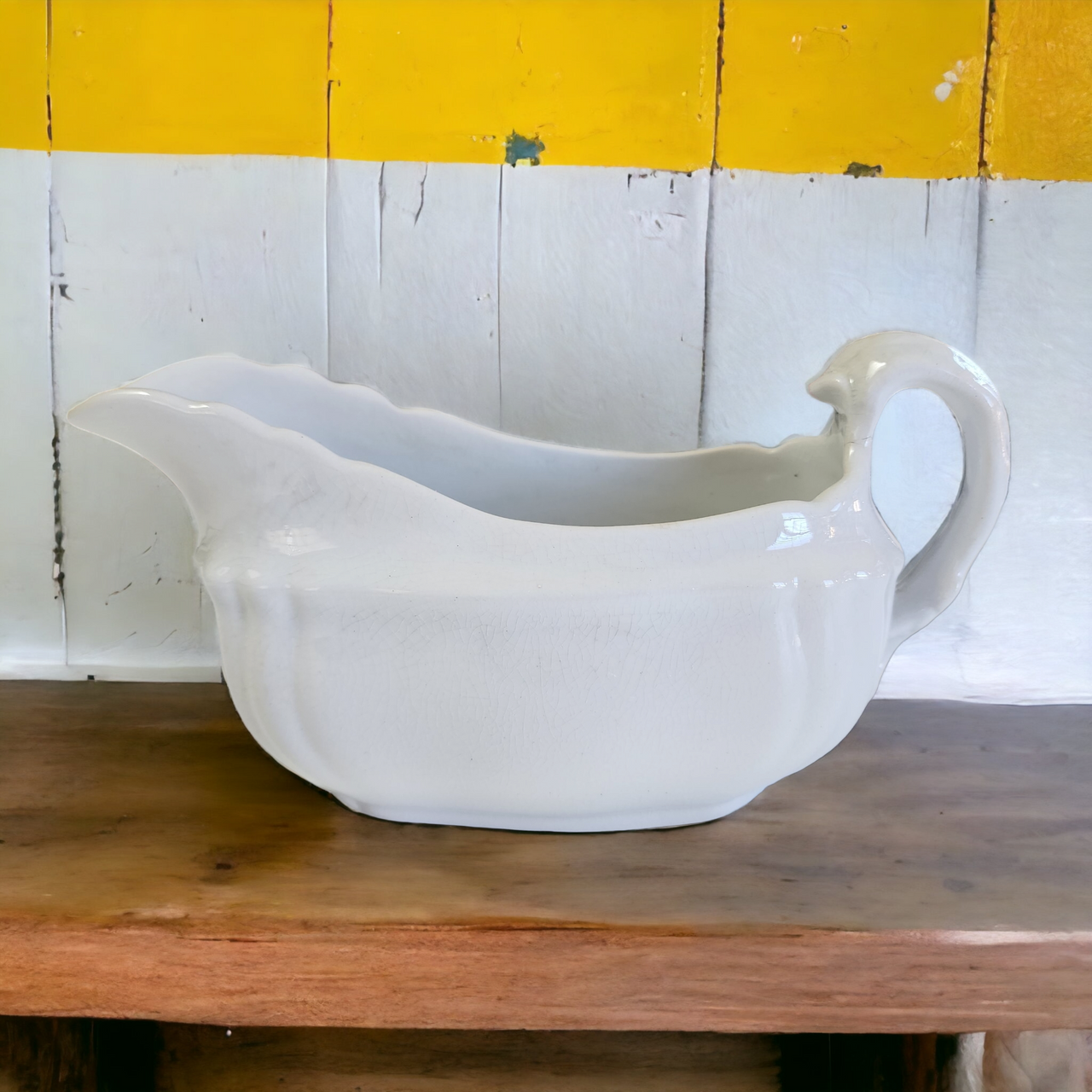Antique Johnson Bros England White Ironstone  Gravy Boat