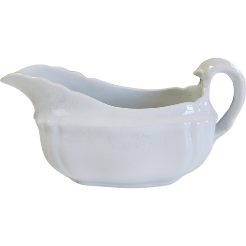 Antique Johnson Bros England White Ironstone  Gravy Boat