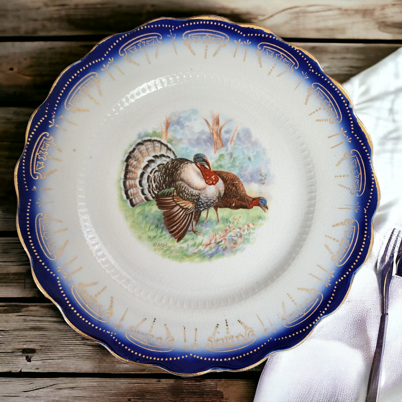 Antique Limoges Wild Game Bird Sterling China Co Plate
