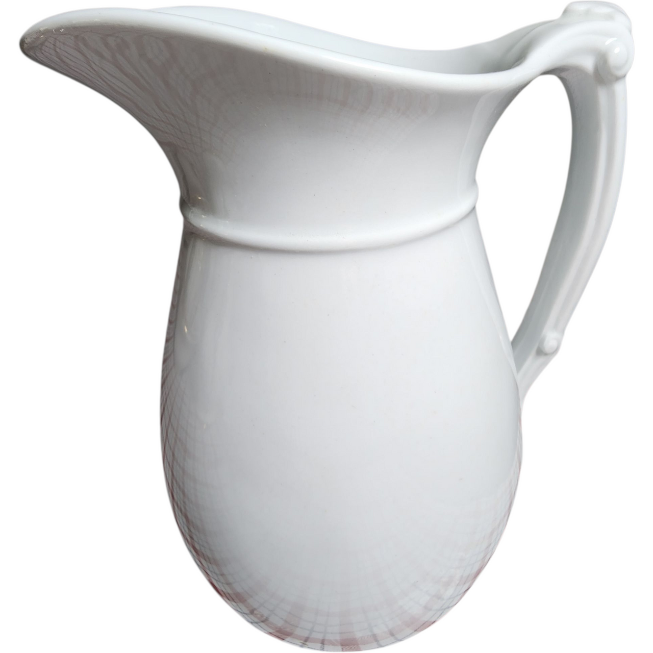 Antique Maddock & Co Royal Stone China Pitcher Victorian White Ironstone Wash Jug Burslem England c.1855–1896