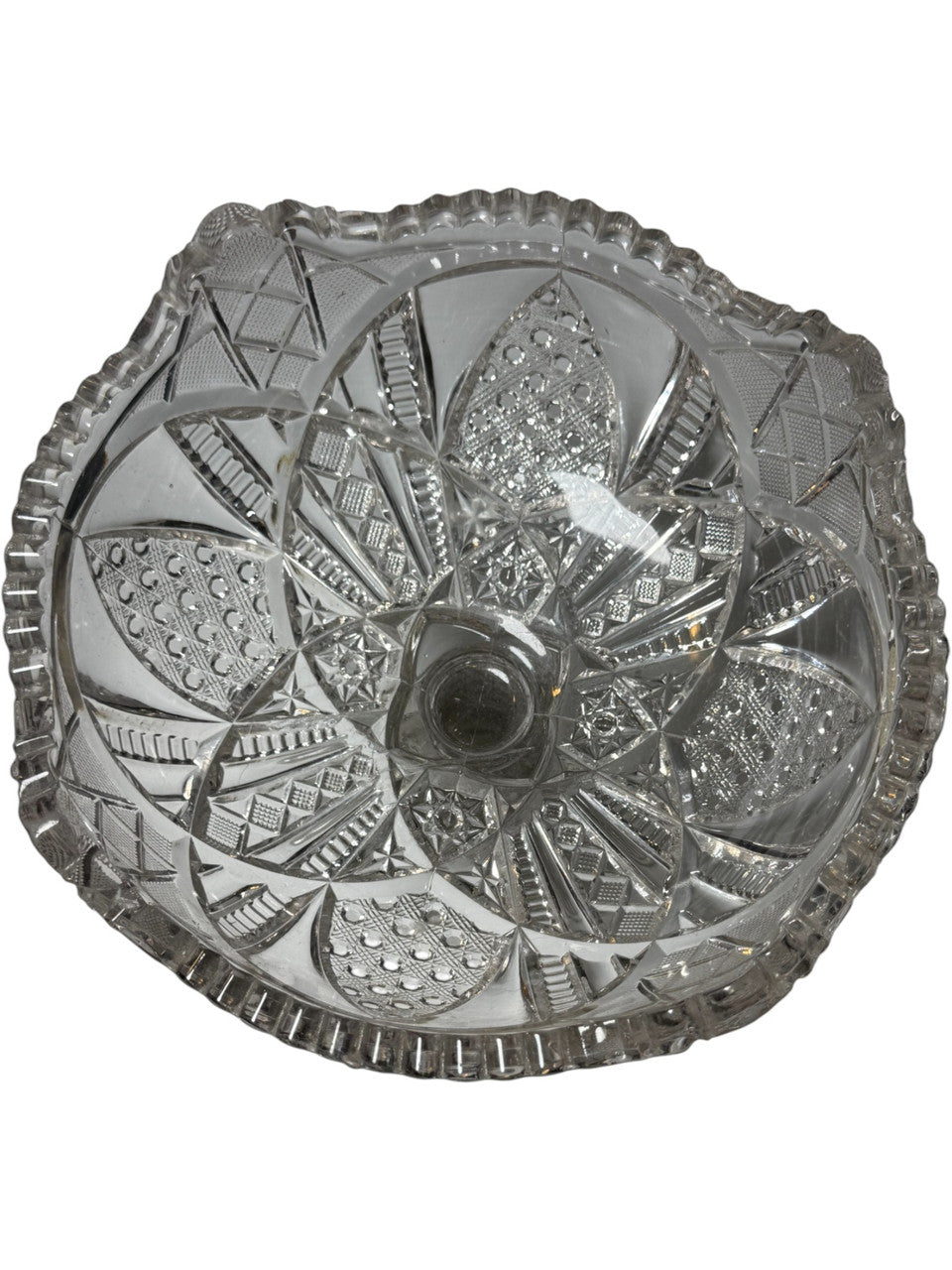 Antique McKee Sunbeam EAPG Pressed Glass Round Compote Pedestal Candy Dish Bowl c.1890s