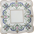 Antique Minton Square Serving Plate Hand Painted Neoclassical Garland Pattern, Rd No. 606547 (1913)