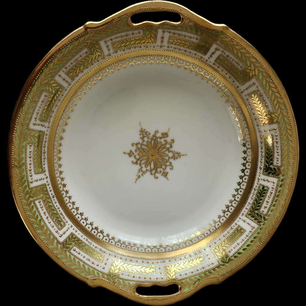 Antique Nippon Hand Painted Porcelain Bowl Gold Gilt & Enamel Beaded Handles c.1911–1921