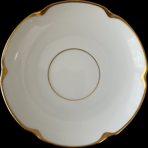 Antique O.&E.G. Royal Austria Saucer White Porcelain with Gold Gilt Trim Oscar & Edgar Gutherz c.1900s