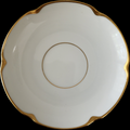 Antique O.&E.G. Royal Austria Saucer White Porcelain with Gold Gilt Trim Oscar & Edgar Gutherz c.1900s