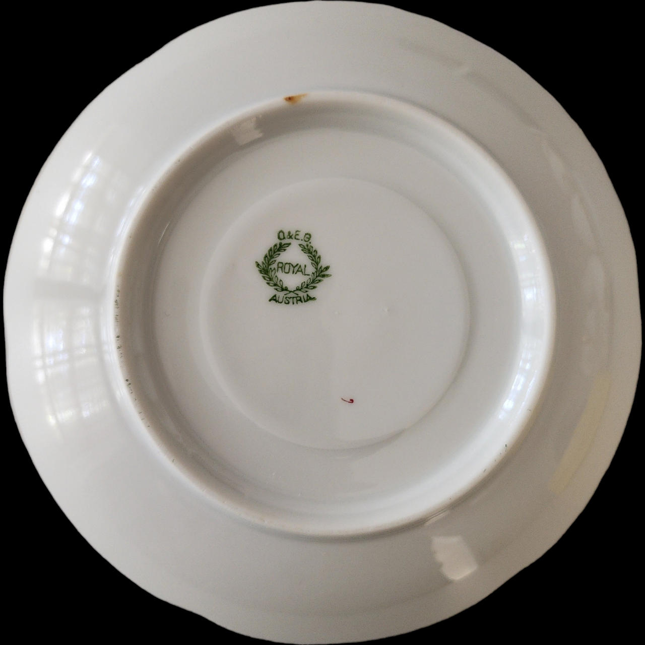 Antique O.&E.G. Royal Austria Saucer White Porcelain with Gold Gilt Trim Oscar & Edgar Gutherz c.1900s