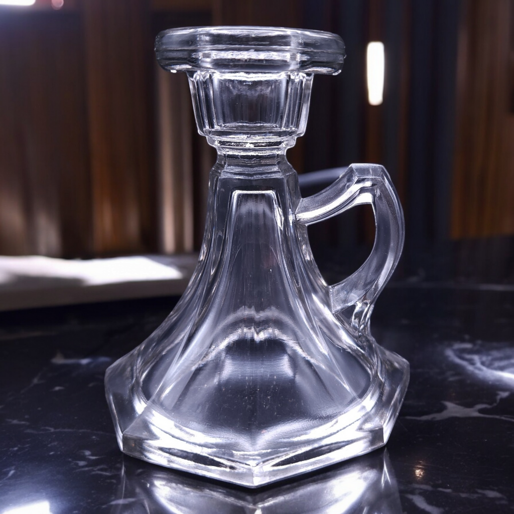 Heisey Antique Pressed Glass Candle Holder