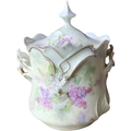Antique R.S. Prussia Hand-Painted Biscuit Jar with Lid