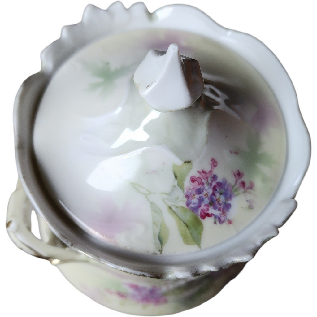 Antique R.S. Prussia Hand-Painted Biscuit Jar with Lid