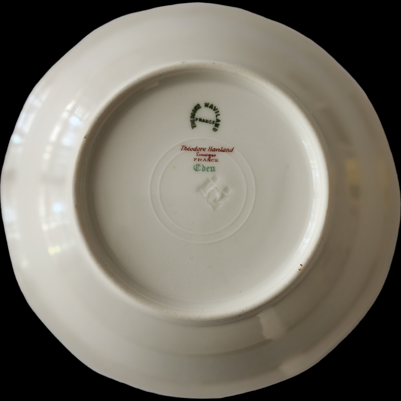 Antique Theodore Haviland Limoges France Coupe Soup Bowl Bird & Floral with Gold Trim Early 1900s Porcelain