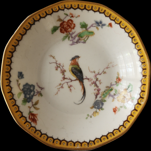 Antique Theodore Haviland Limoges France Fruit/Dessert (Sauce) Bowl Bird & Floral with Gold Trim Early 1900s Porcelain