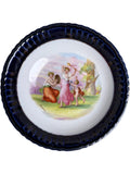 Antique Victoria Austria Cobalt Blue Porcelain Plate Hand Painted Classical Scene with Cupid Gold Trim Altrohlau ca. 1891-1918