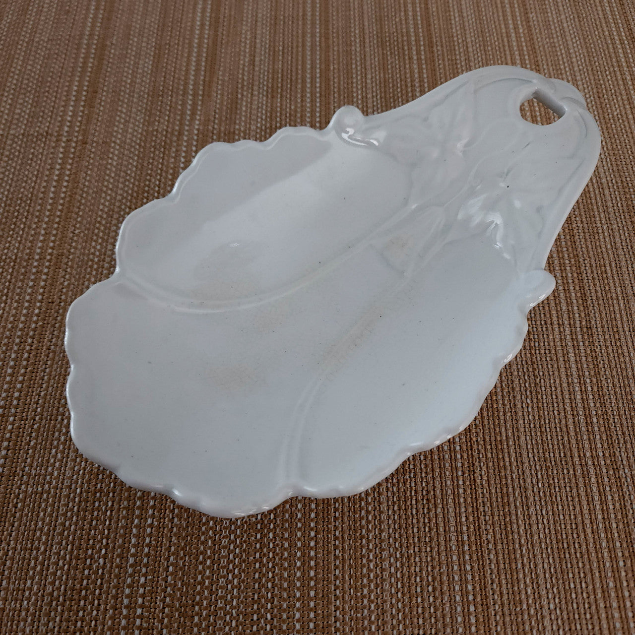 ASHWORTH BROS White Ironstone Relish Dish Farmhouse Decor England