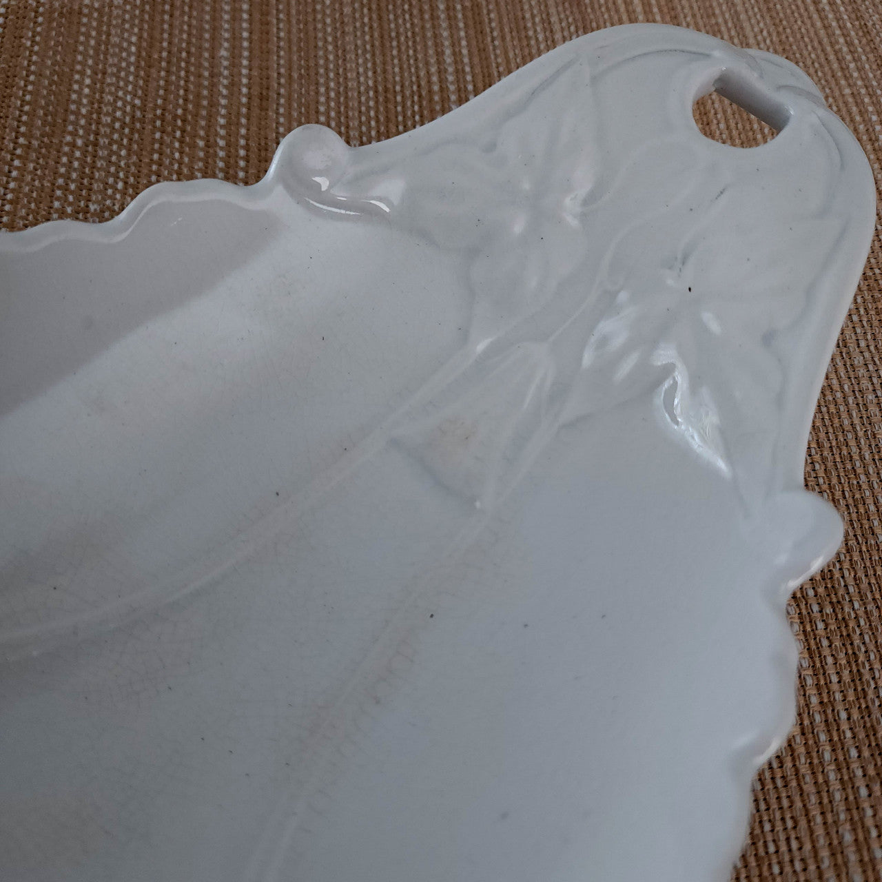 ASHWORTH BROS White Ironstone Relish Dish Farmhouse Decor England