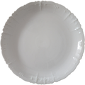 12" Antique White Ironstone Scalloped Edge Serving Bowl Embossed Pattern Circa 1890s–1910s