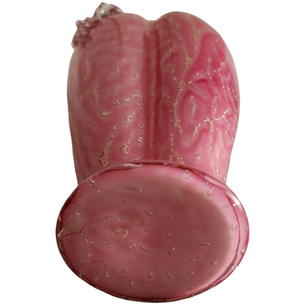 Antique English Pink Spangle Glass Vase with Clear Handles and Mica Flakes Detailing