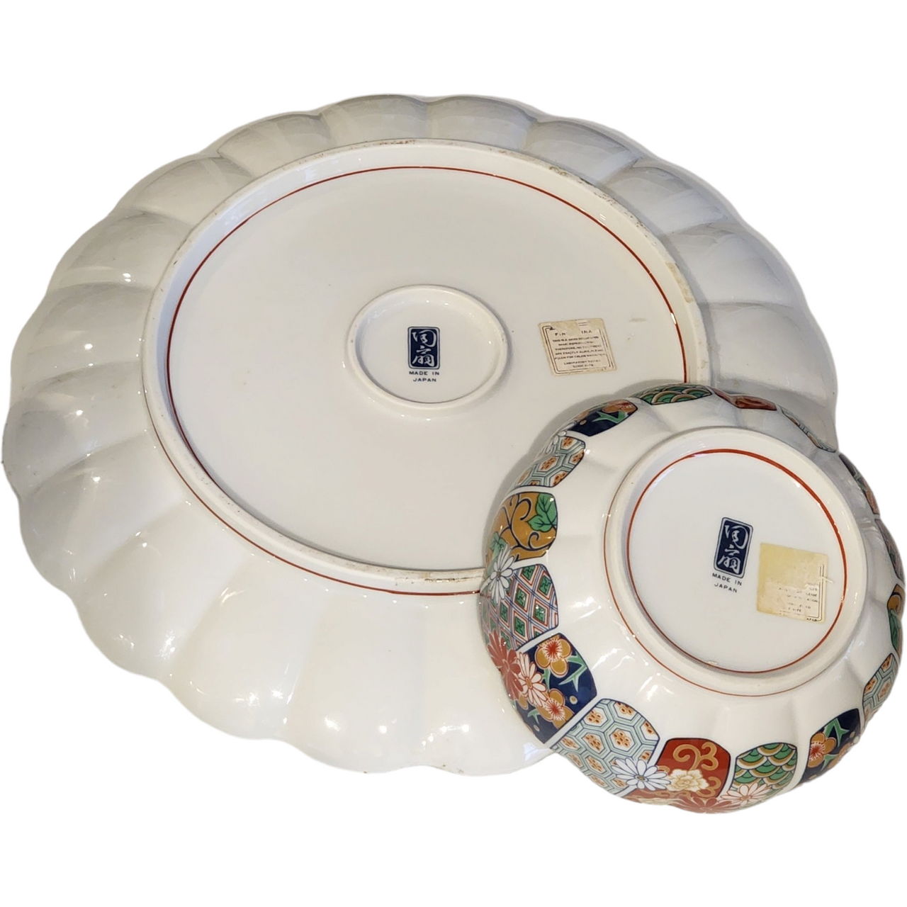 Arita Imari Fan Chip & Dip Set Japan