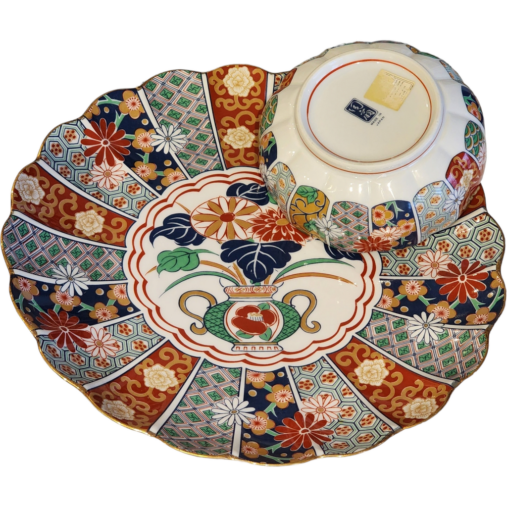 Arita Imari Fan Chip & Dip Set Japan