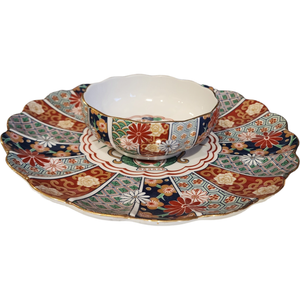 Arita Imari Fan Chip & Dip Set Japan