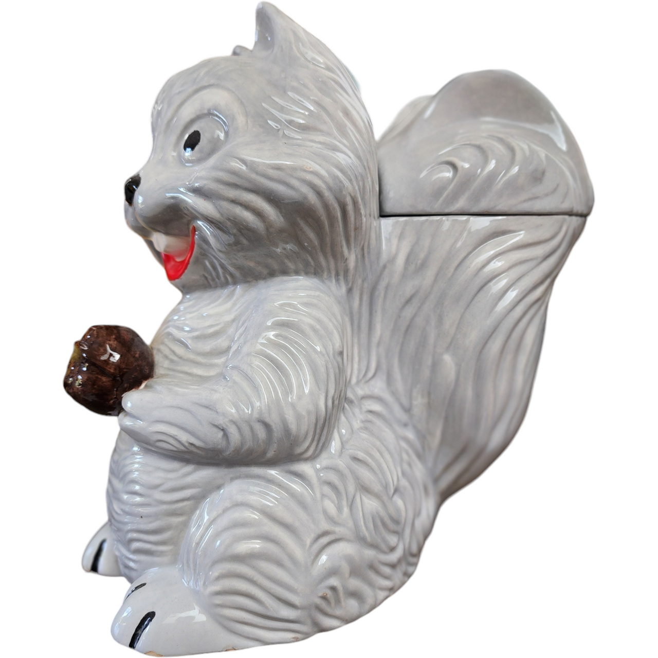 McCoy-Arnel’s Collaboration Figural Fox Squirrel Shaped Cookie Jar & Lid