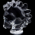 Art Vannes France Vintage Crystal Horse Head Paperweight