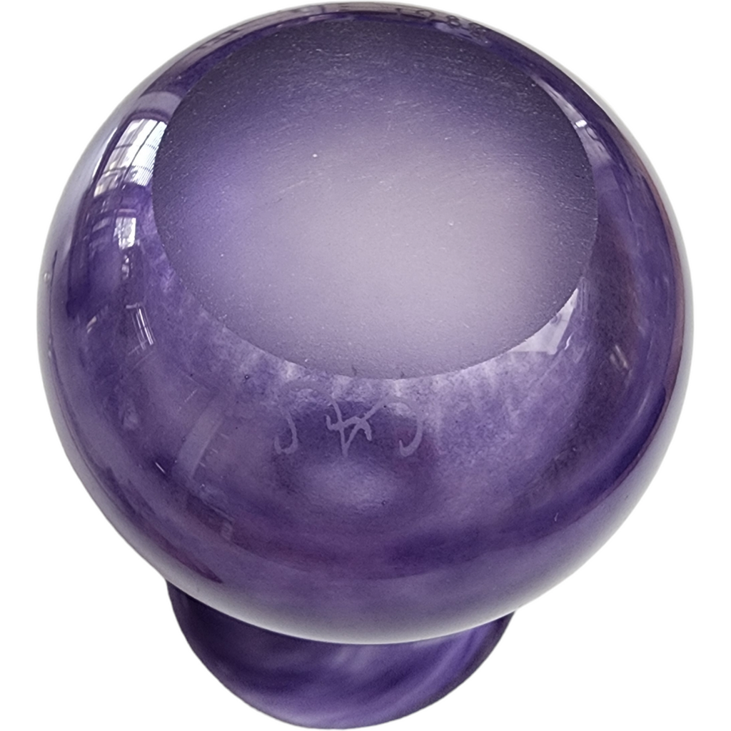 Art Amethyst Glass Hand Blown Vase and Flower Bouquet