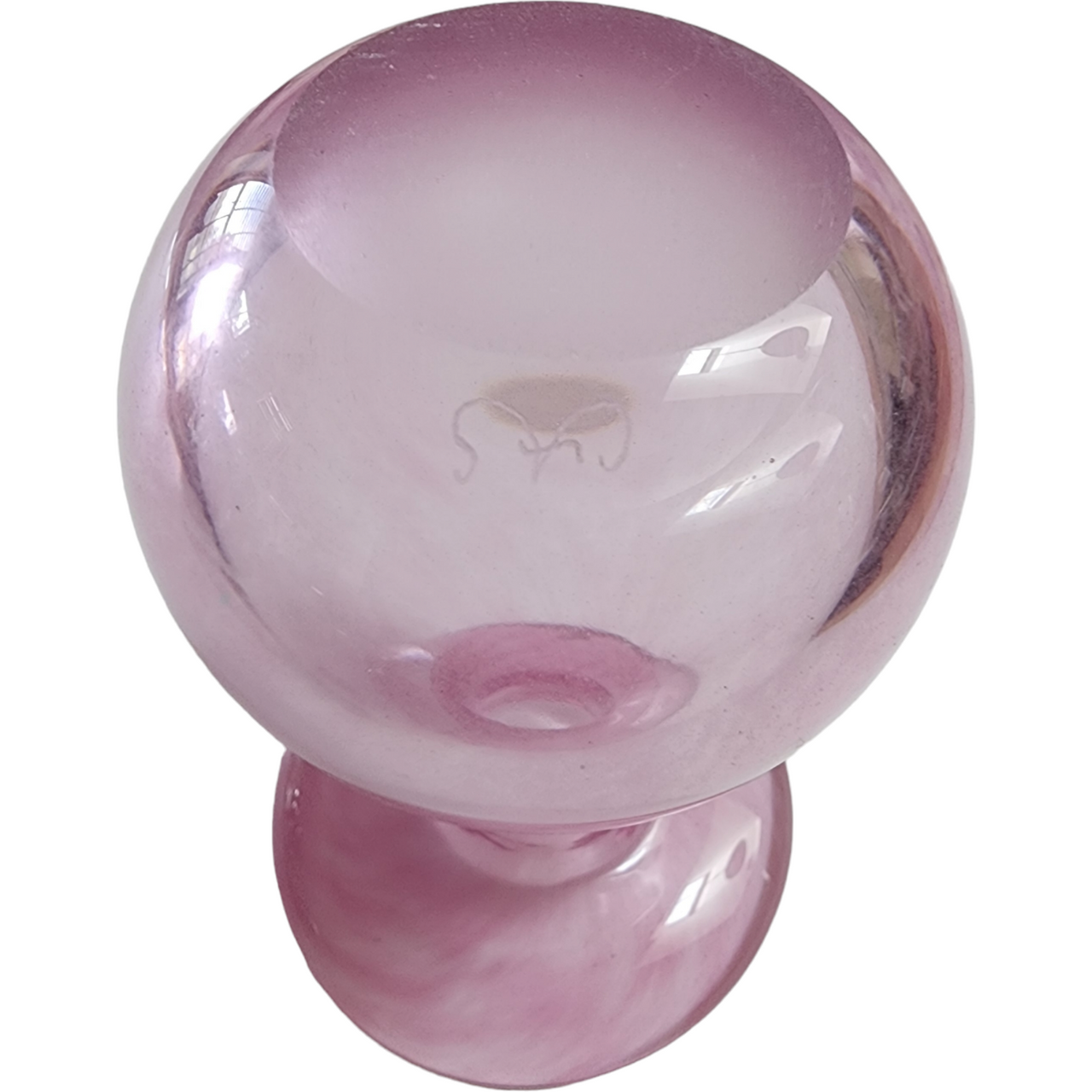 Art Cranberry Glass Hand Blown Vase and Flower Bouquet