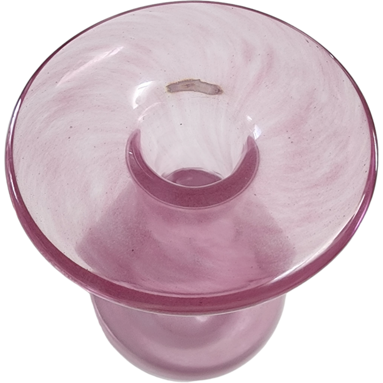 Art Cranberry Glass Hand Blown Vase and Flower Bouquet
