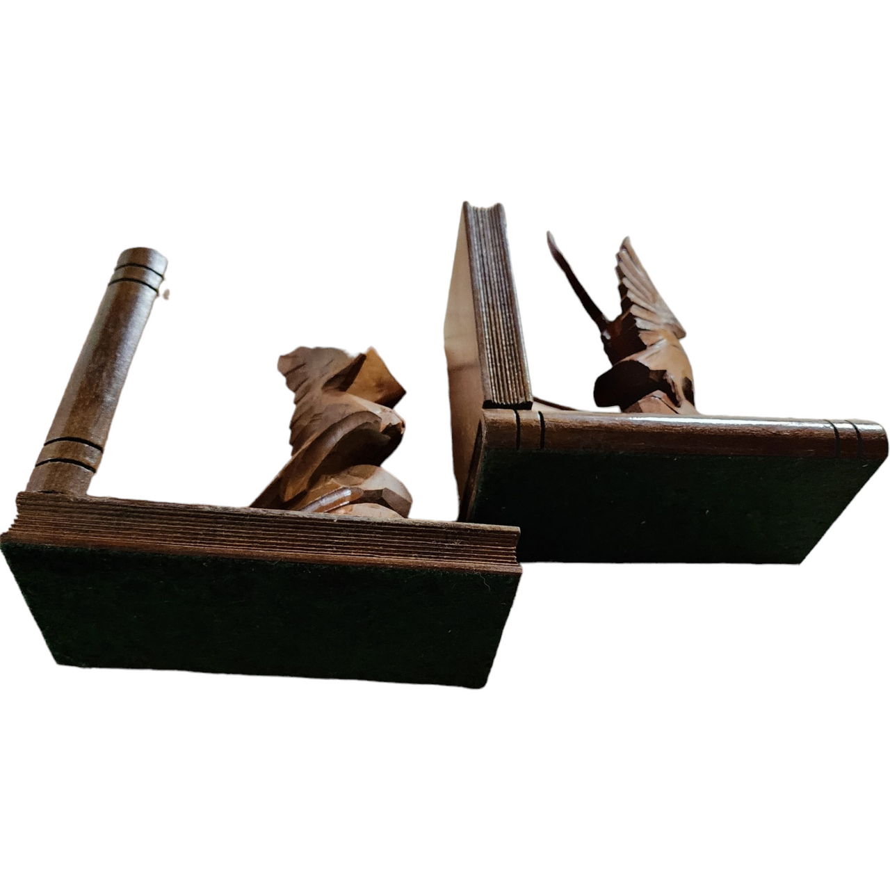 Art Deco Handmade Two Eagle Sculptures Bookends