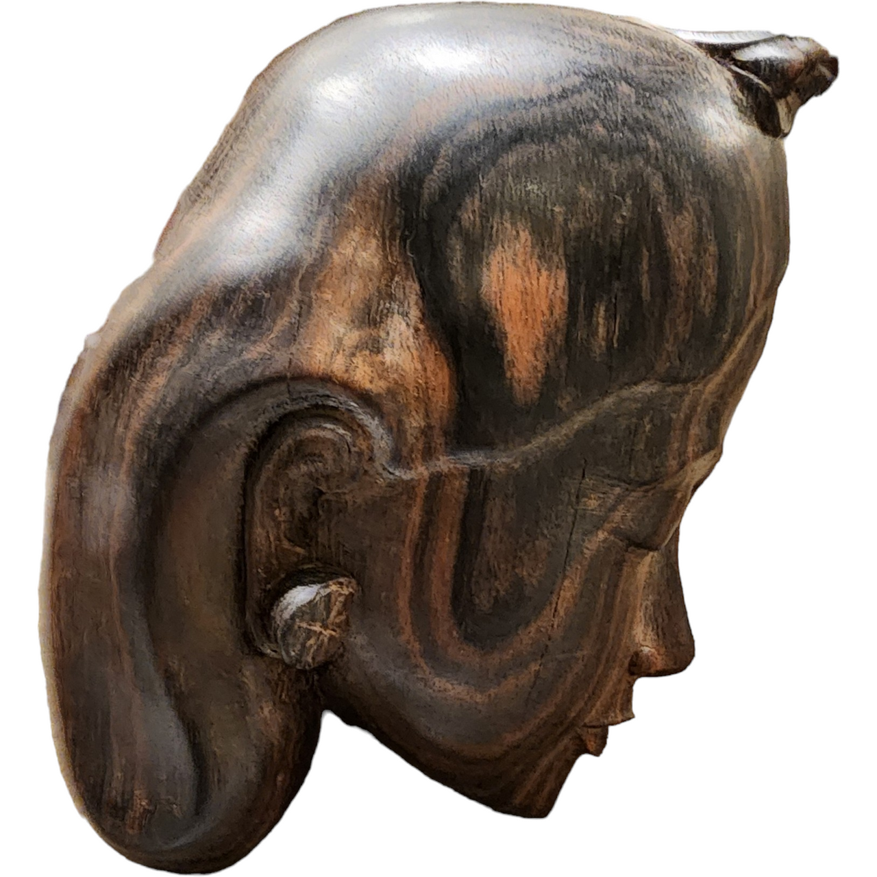 Njana Tilem Gallery Home Decor Macassar Ebony Balinese Hand-Carved Lady Head Bust  Figurine