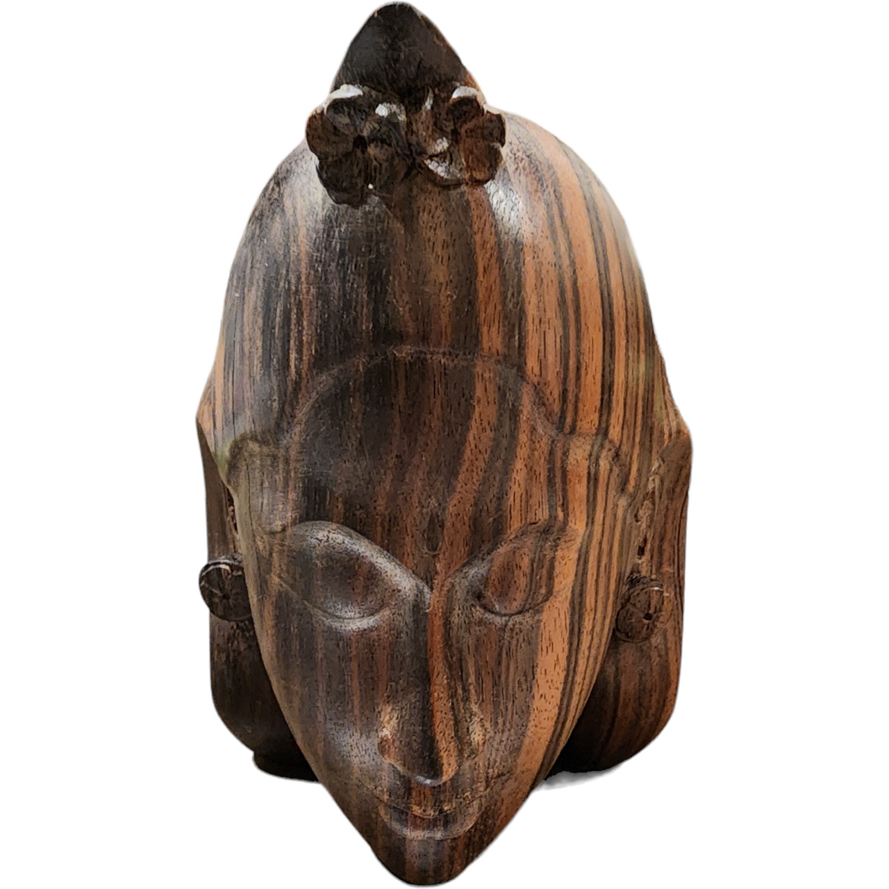 Njana Tilem Gallery Home Decor Macassar Ebony Balinese Hand-Carved Lady Head Bust  Figurine